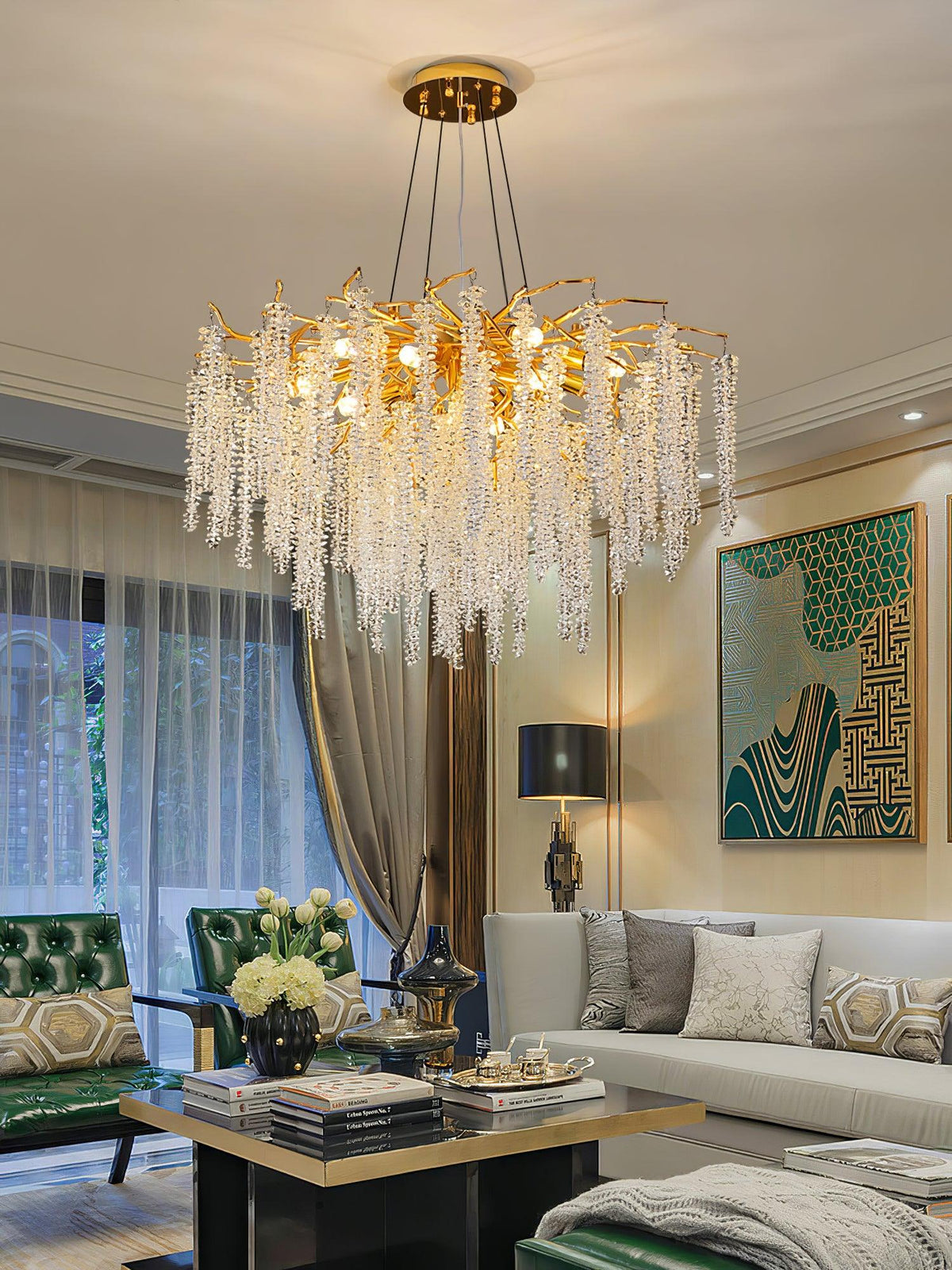 Elyivaine Chandelier Wisteria Flower Crystal
