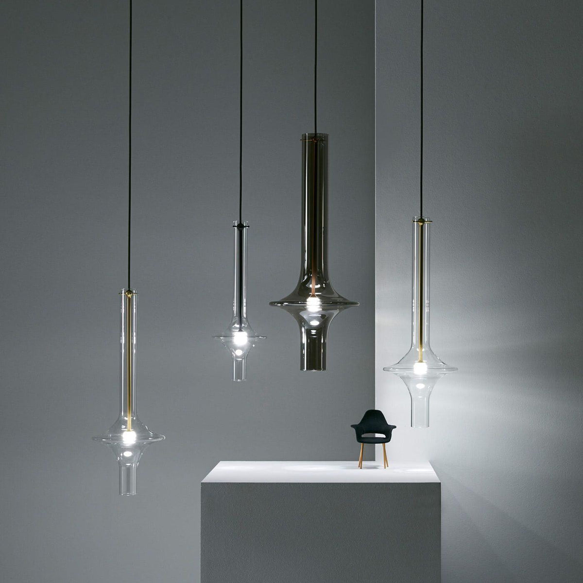 Sarenol Glass Industrial Glam Pendant Light