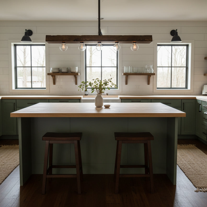 Kilo Wood Beam Island Chandelier