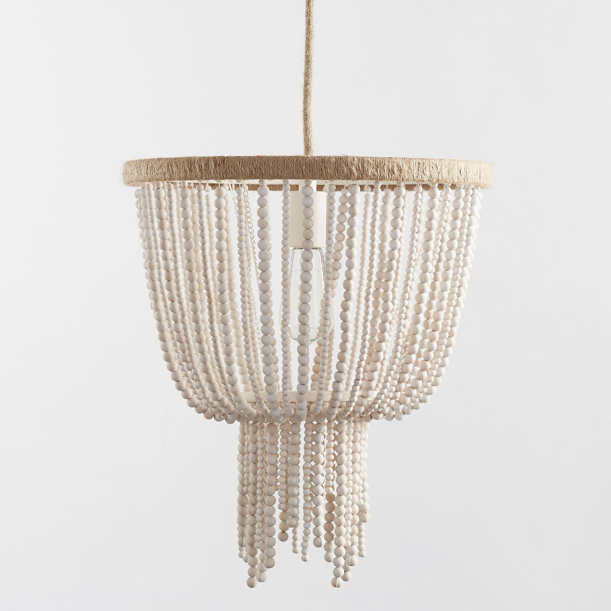 Himinuvyi Modern Beaded Wooden Rope Chandelier