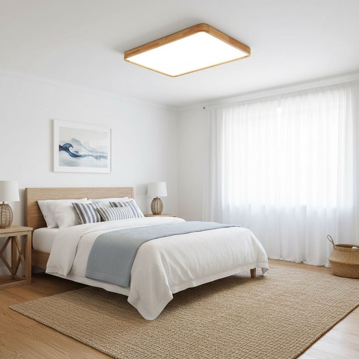 Weson Wooden Geometric Flush Mount Ceiling Light