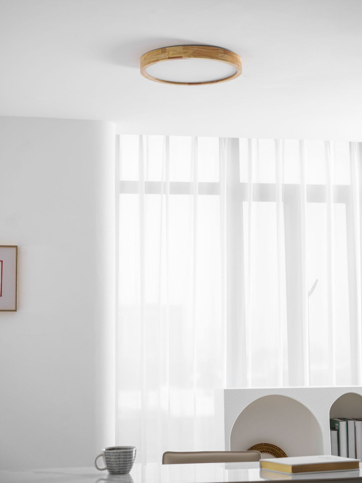 Weson Wooden Geometric Flush Mount Ceiling Light