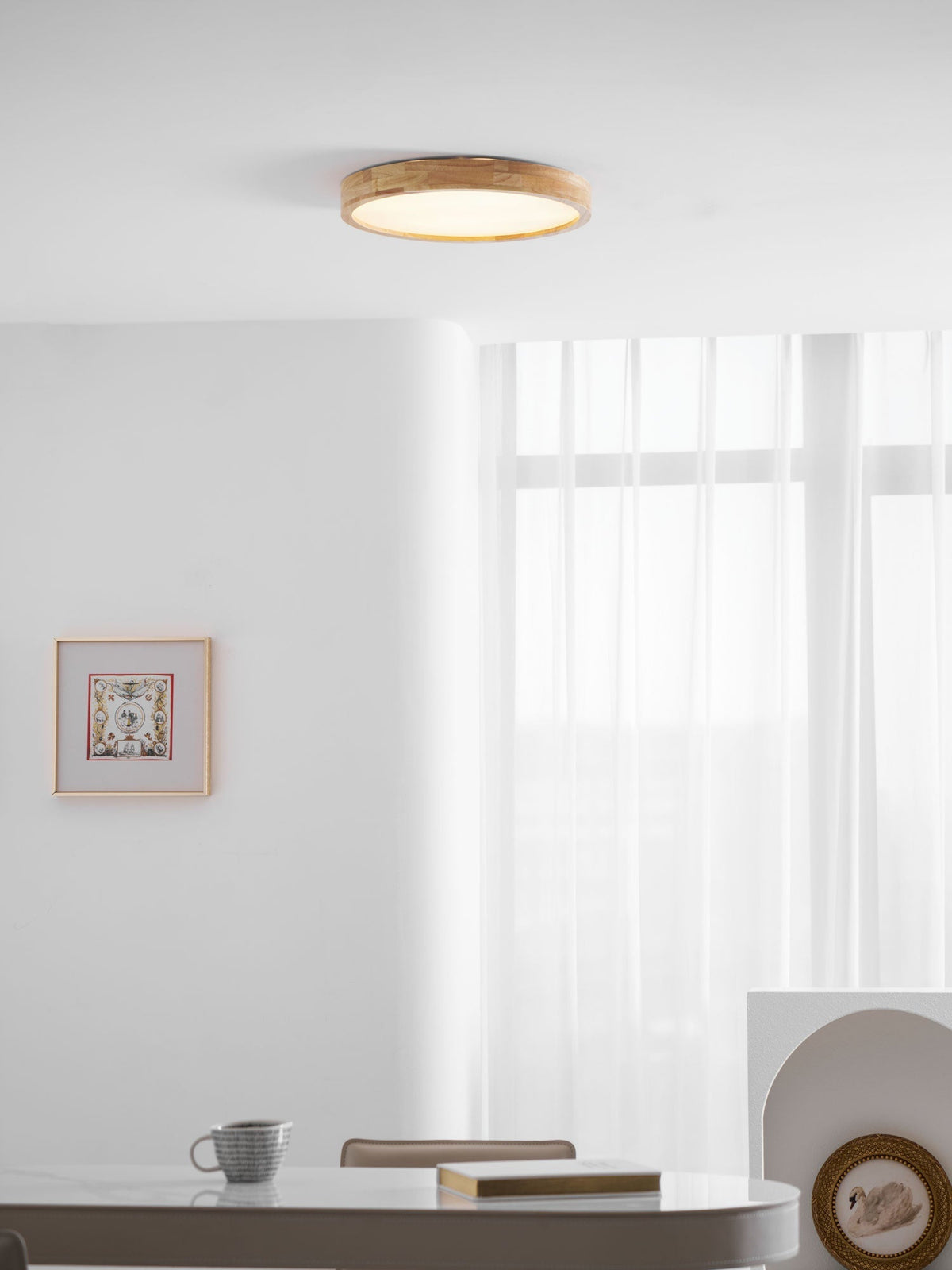 Weson Wooden Geometric Flush Mount Ceiling Light