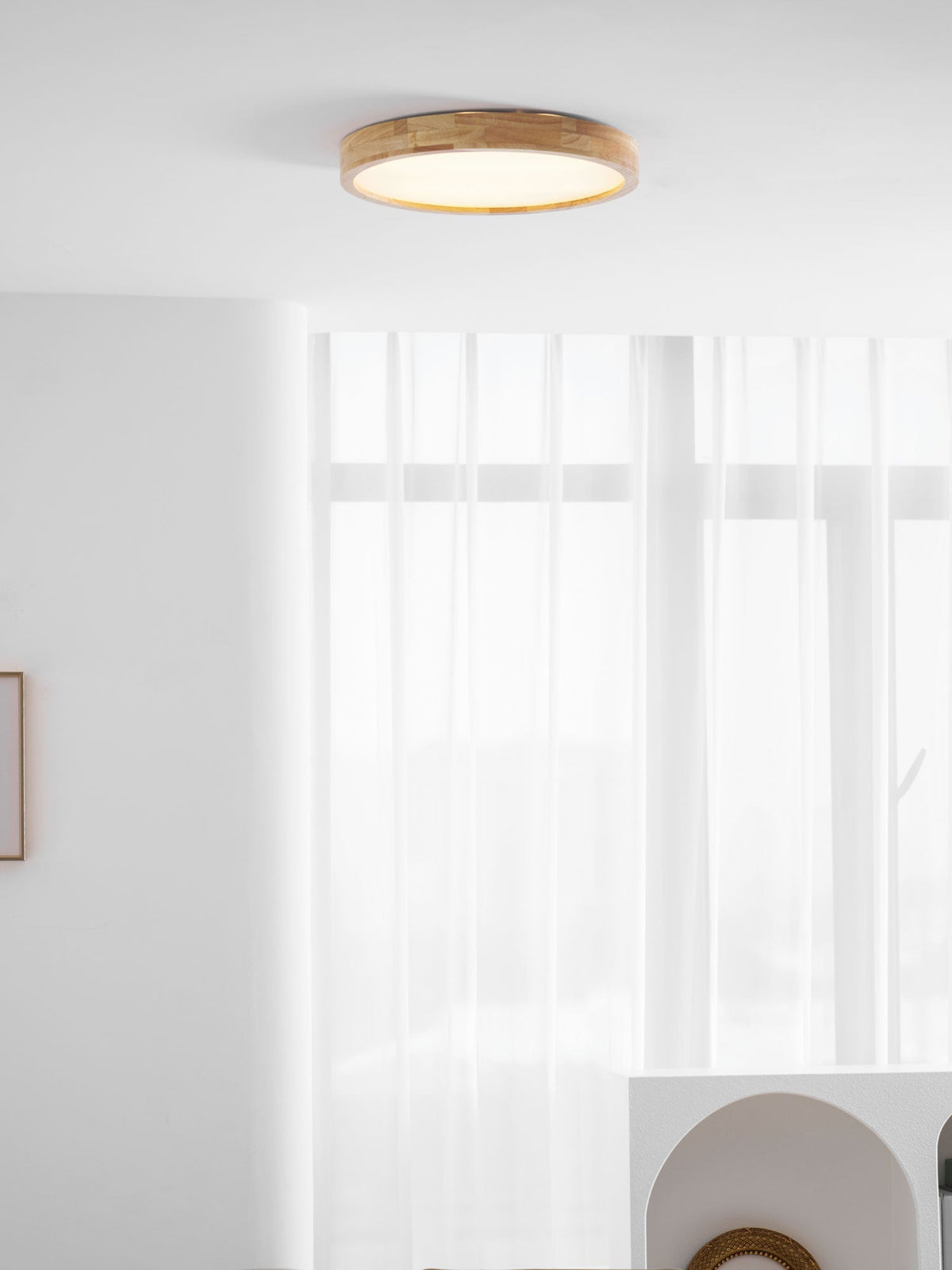 Weson Wooden Geometric Flush Mount Ceiling Light