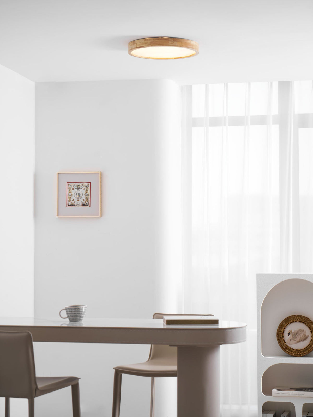 Weson Wooden Geometric Flush Mount Ceiling Light