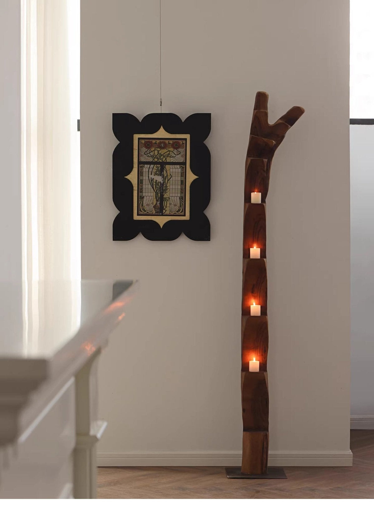 Wooden Branch Candle Tower