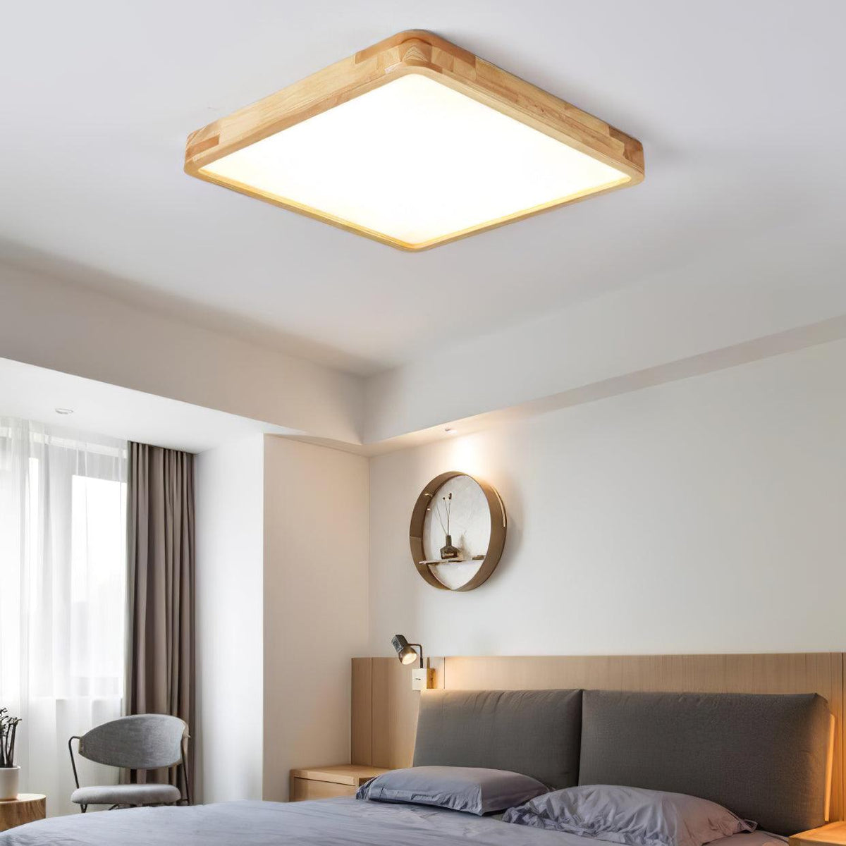 Weson Wooden Geometric Flush Mount Ceiling Light