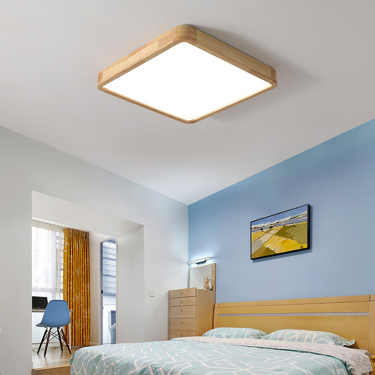 Damian Ceiling Light Wooden Geometric LED