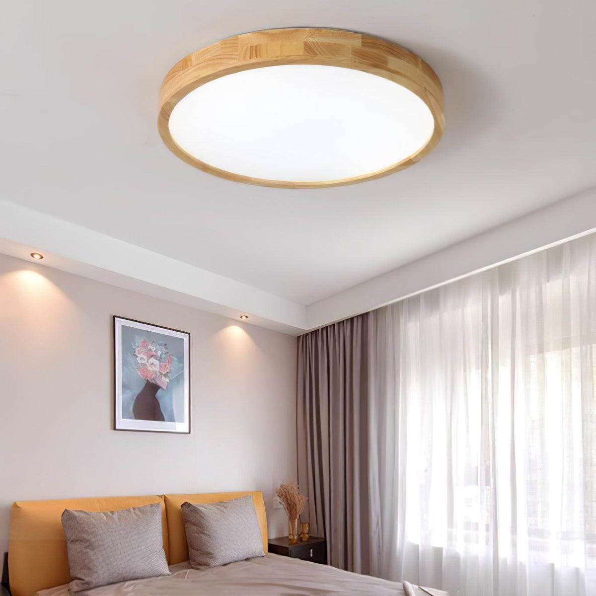 Weson Wooden Geometric Flush Mount Ceiling Light