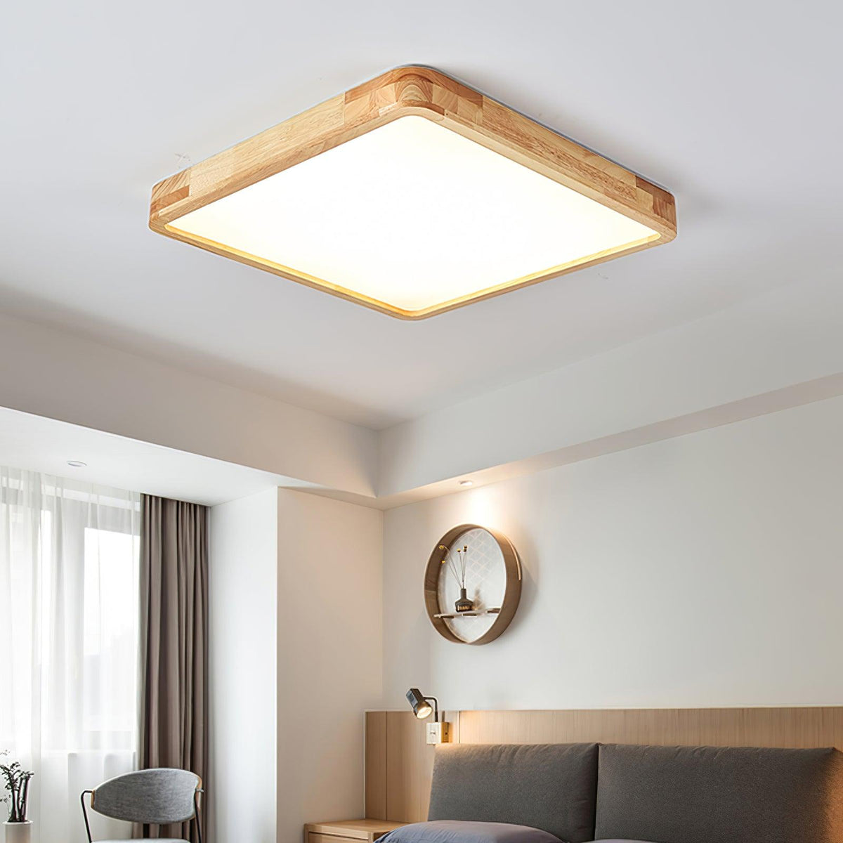 Weson Wooden Geometric Flush Mount Ceiling Light