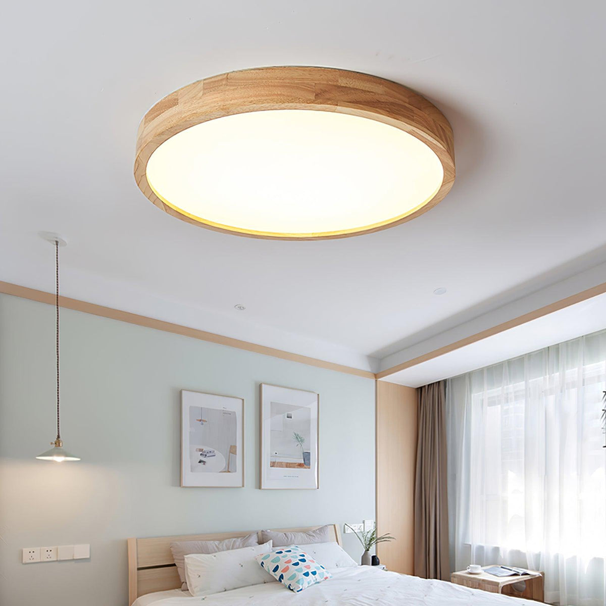 Damian Ceiling Light Wooden Geometric LED