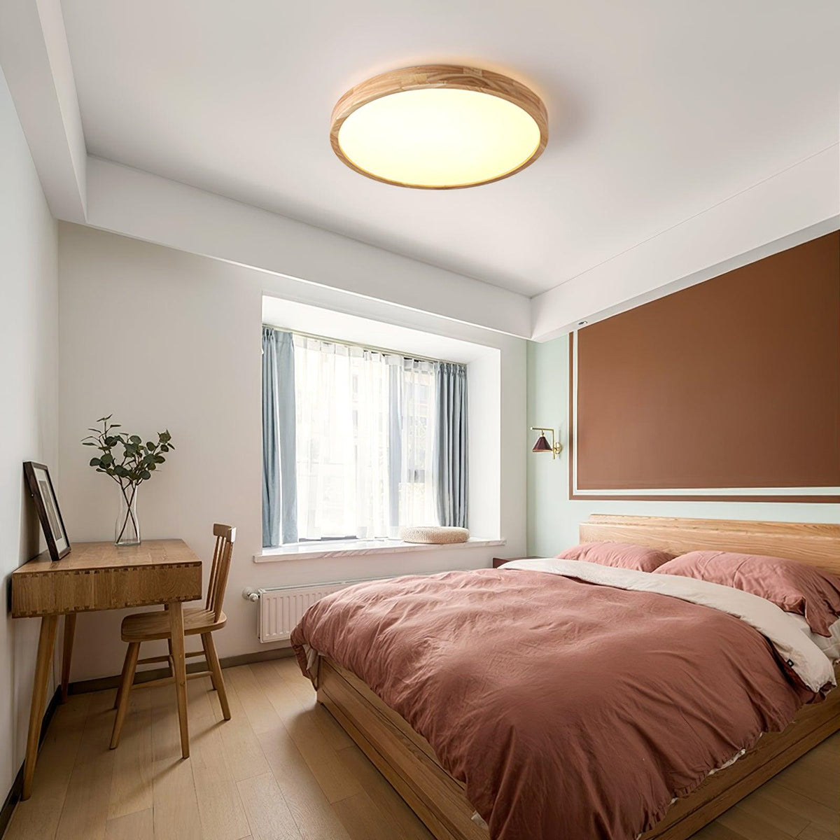 Weson Wooden Geometric Flush Mount Ceiling Light