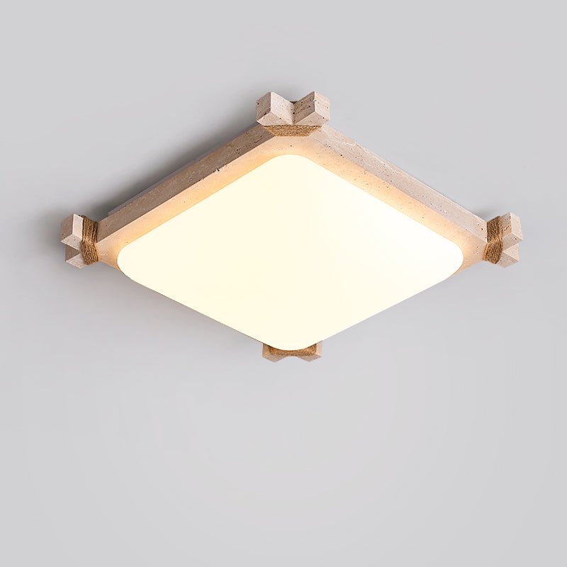 Arlo Square Yellow Travertine Ceiling Lamp