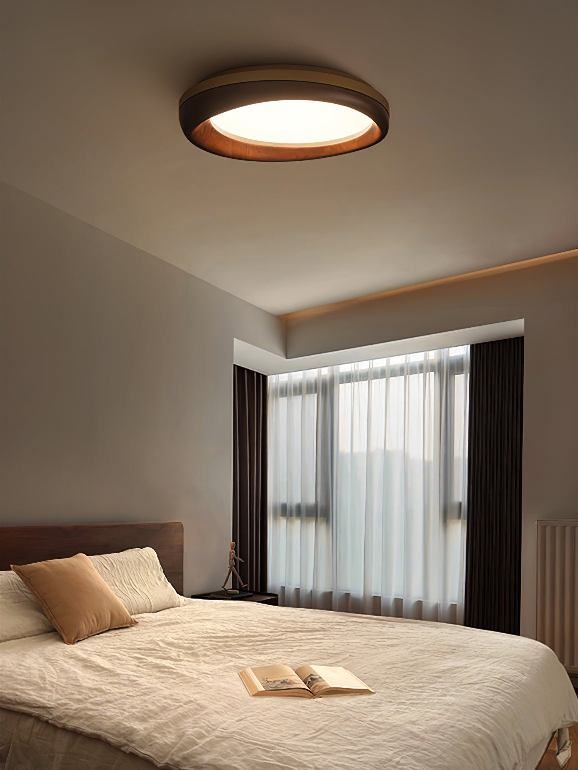 Eurtheara Organic Wood Glass Ceiling Light