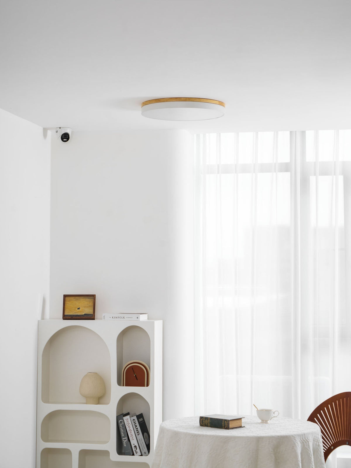 Folen Circular Wood Flush Mount Ceiling Light