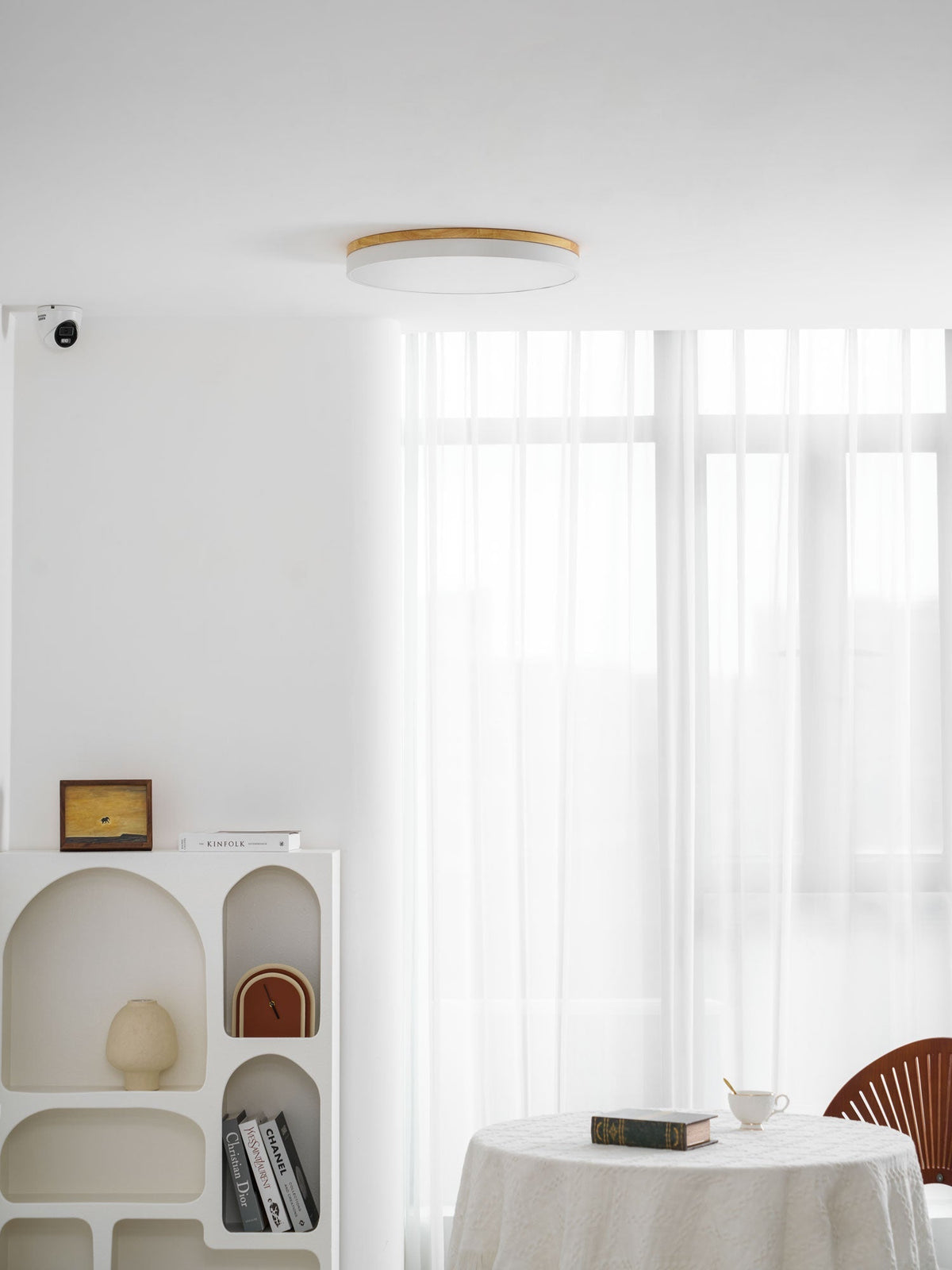 Folen Circular Wood Flush Mount Ceiling Light