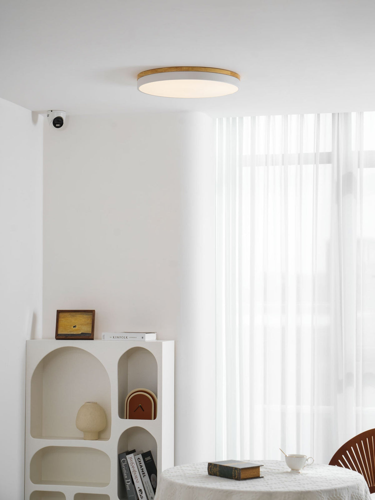 Folen Circular Wood Flush Mount Ceiling Light