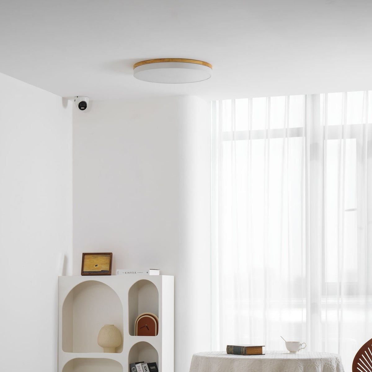 Folen Circular Wood Flush Mount Ceiling Light