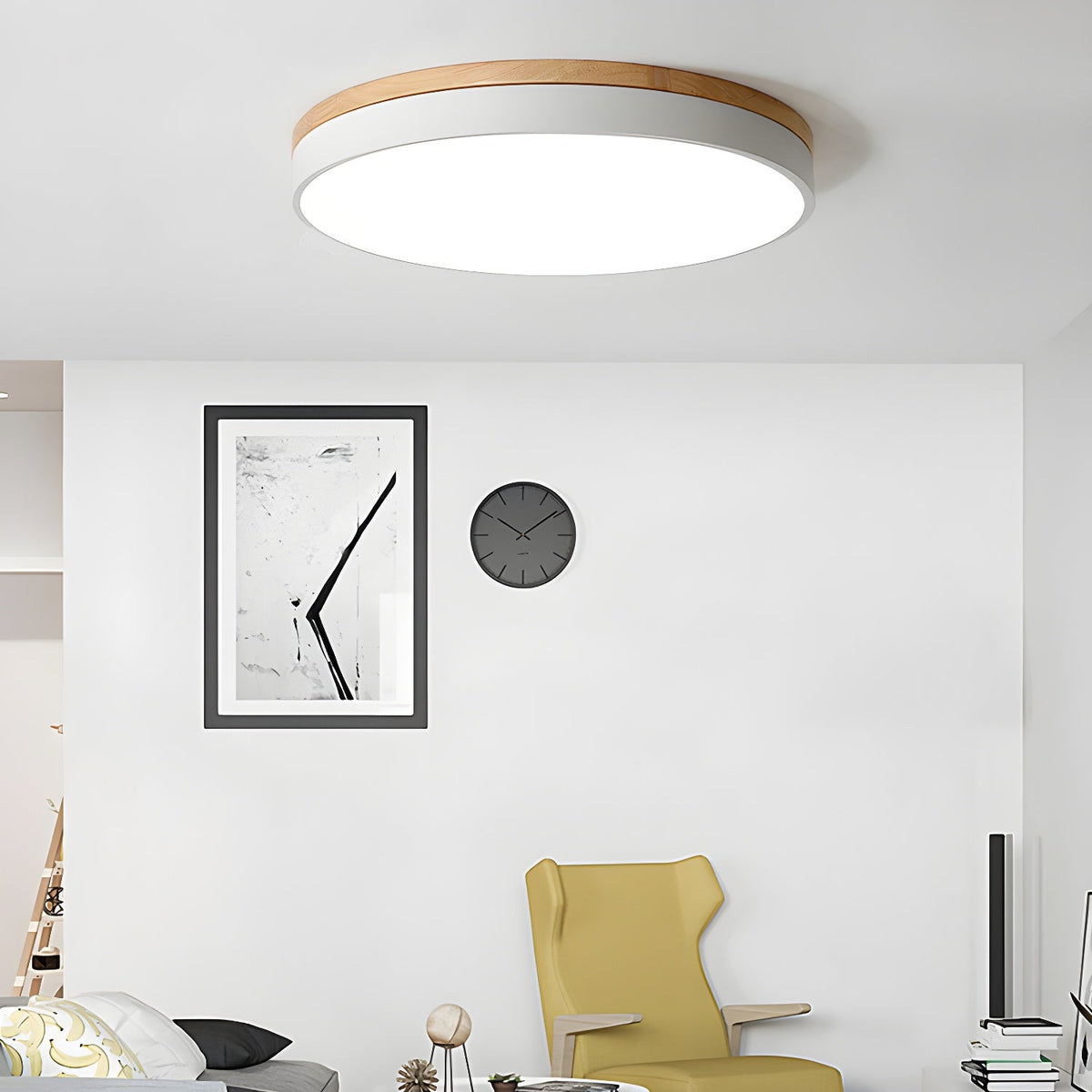 Folen Circular Wood Flush Mount Ceiling Light