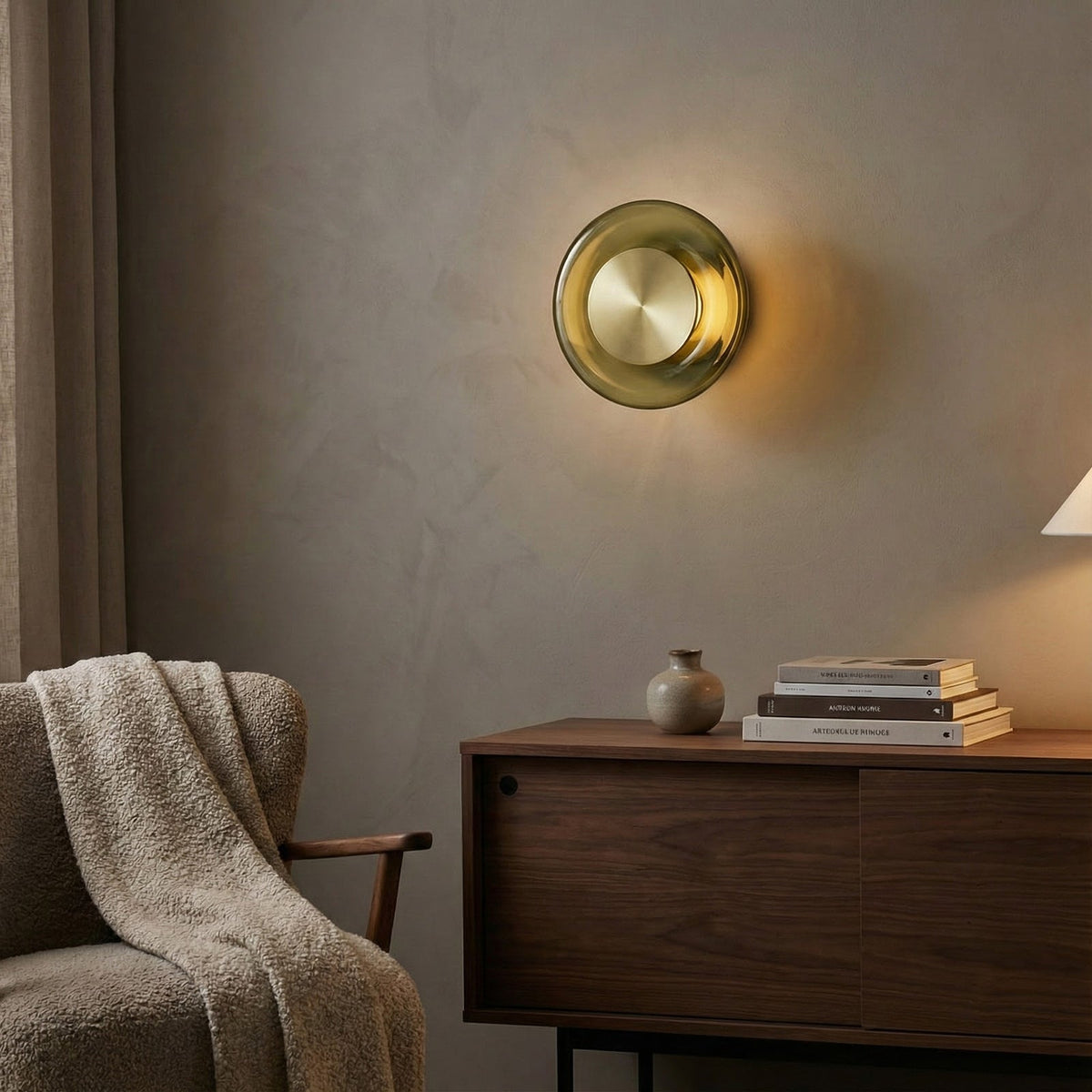 Oakmere Green Glass Wall Lamp