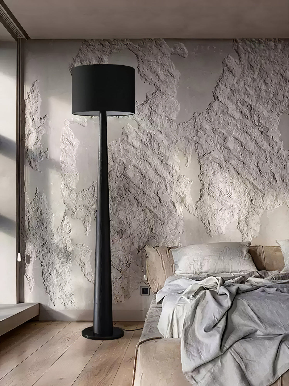 Ersilir Cylindrical Wood Floor Lamp