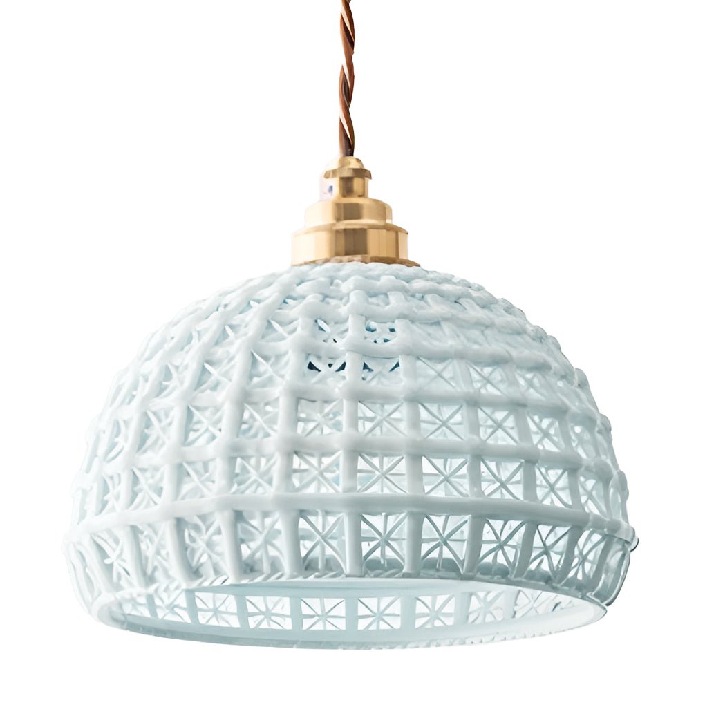 Artistic Semi Globe Ceramic Copper Pendant Light Modern Pendant Lighting - Lamp Outdoor