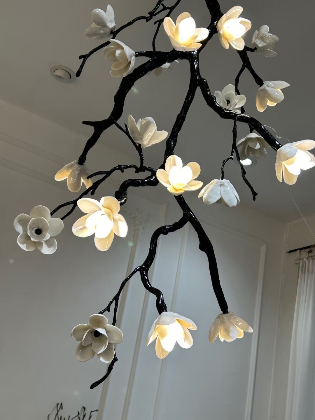 Rae Chandelier Black Branch Flower