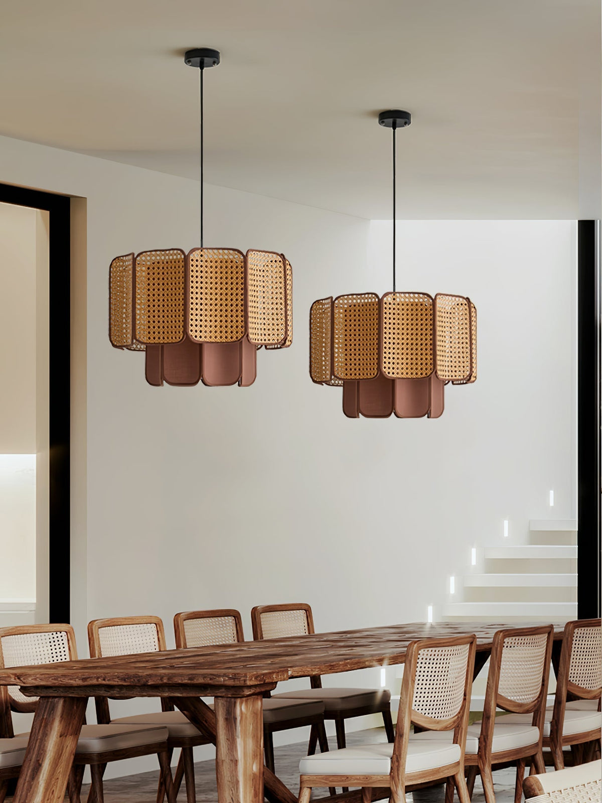 Cane Vintage Fabric Pendant Lamp