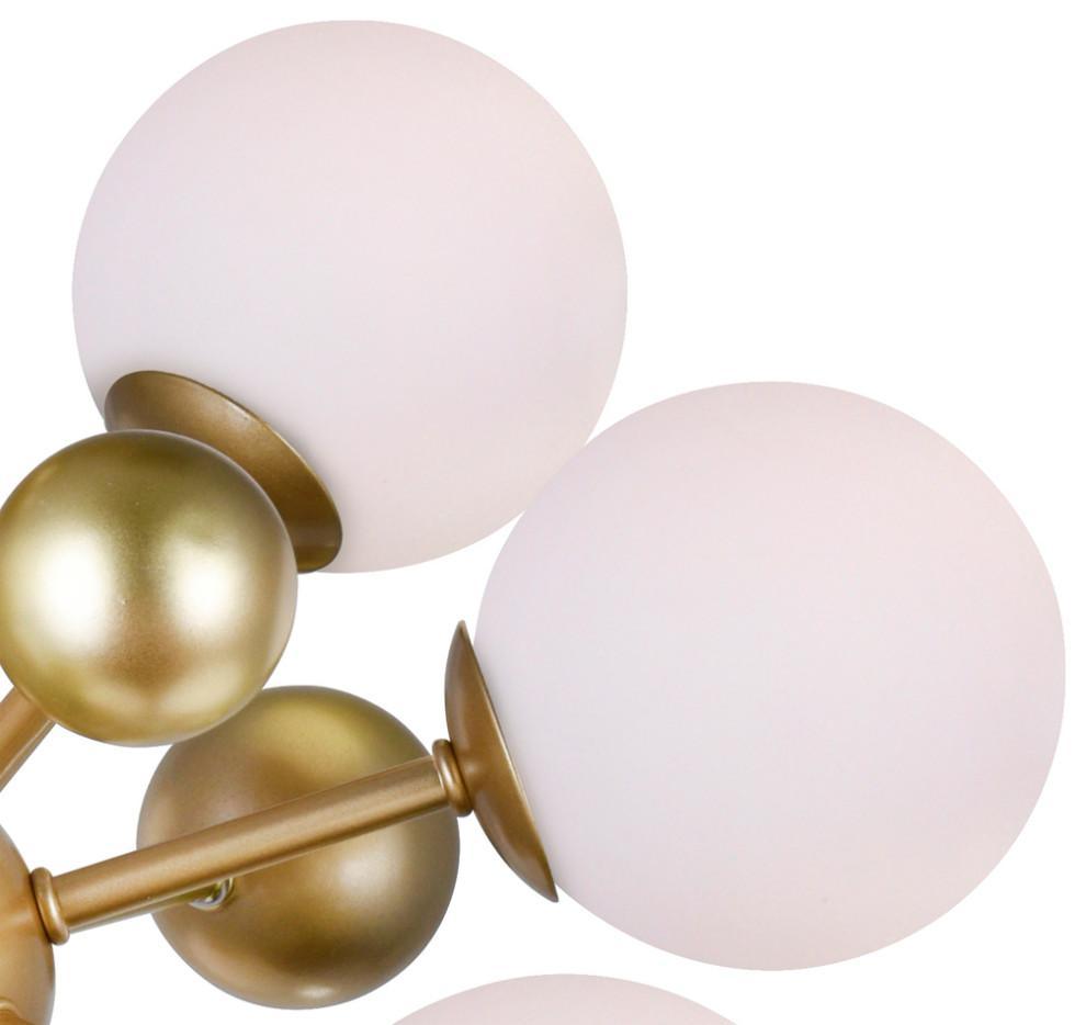 Caseraria Chandelier Brass Opal Globe