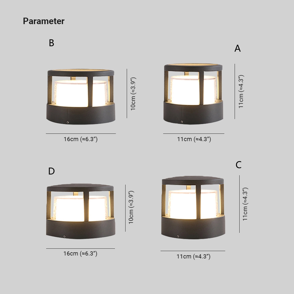 Ray Modern Metal Cylindrical Outdoor Bollard Light - Lamp Outdoor