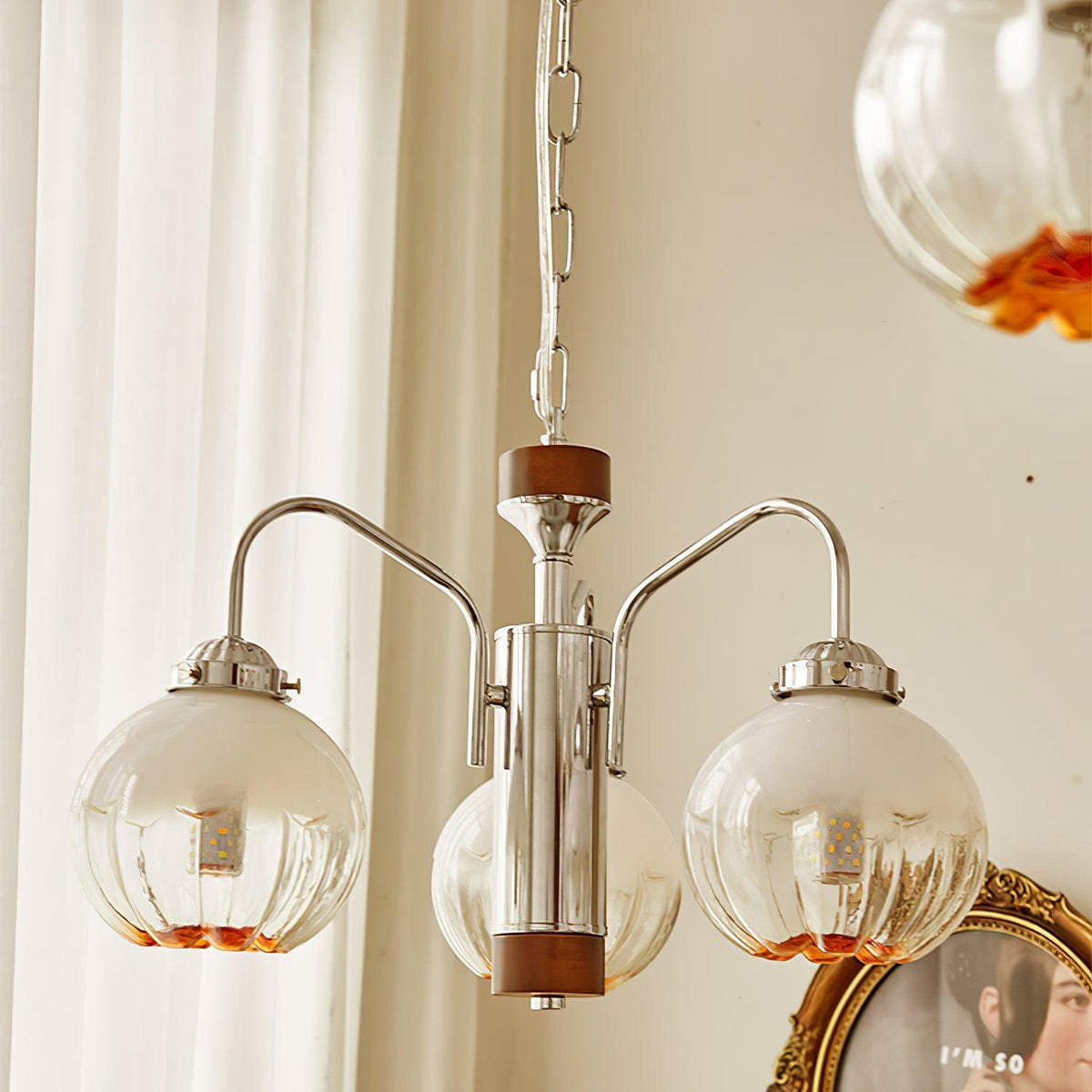 Ulliria Nordic Art Flower Walnut Glass Chandelier