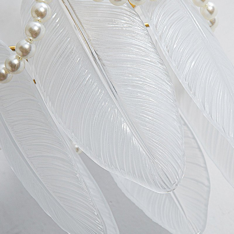 Glass Leaves Feathers Three Step Dimming Nordic Creative Wall Lights Fixture - Lamp Outdoor