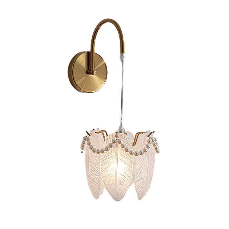 Glass Leaves Feathers Three Step Dimming Nordic Creative Wall Lights Fixture - Lamp Outdoor