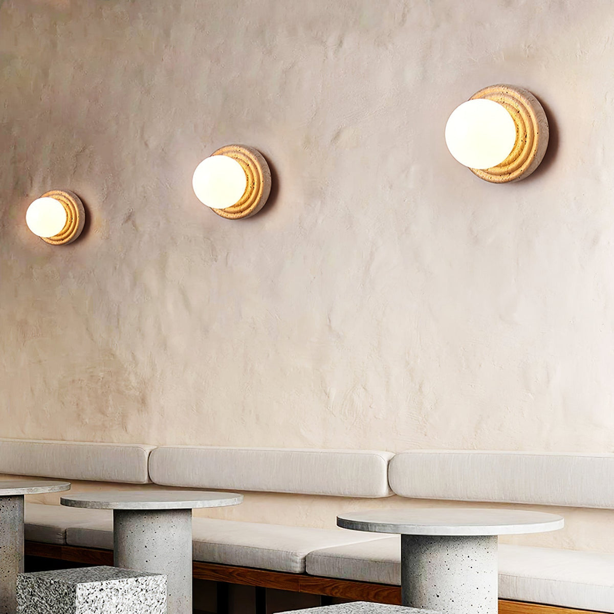 Valuella Travertine Globe Wall Lamp / Ceiling Light