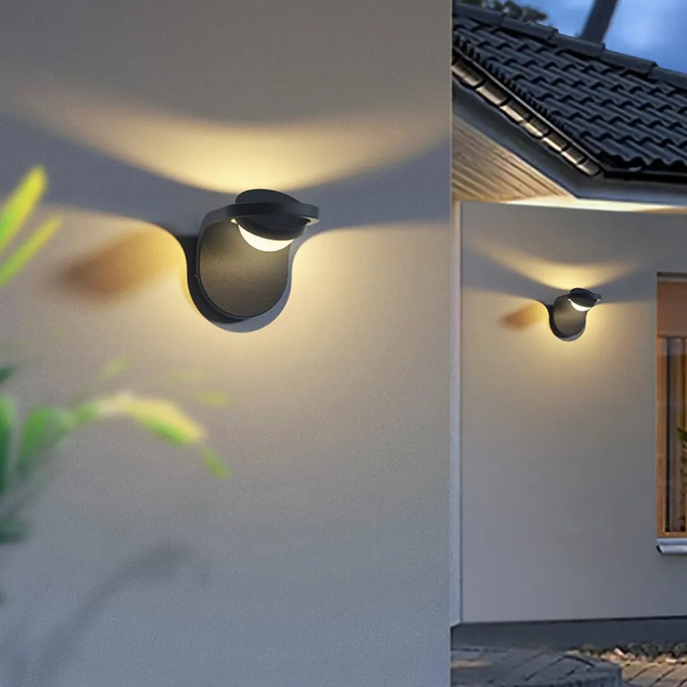 Ray Modern Arc Metal Acrylic Solar Waterproof Adjustable Outdoor Wall Lamp - Lamp Outdoor