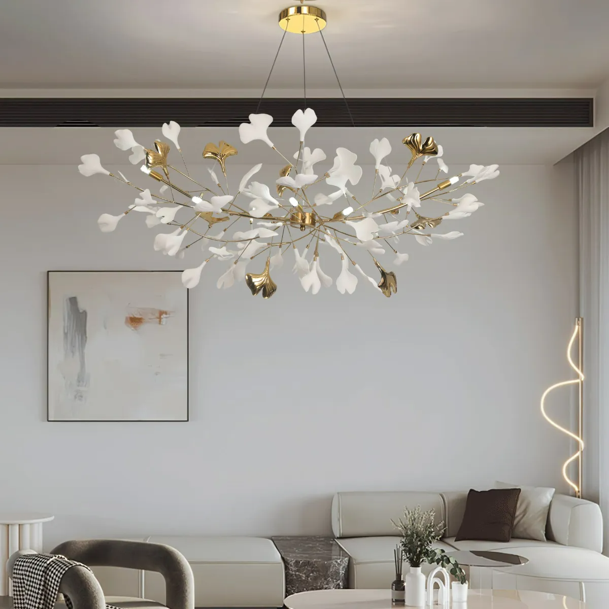 Olivia  Luxury  Chandelier Ceramics Living Room  U Arc Shape