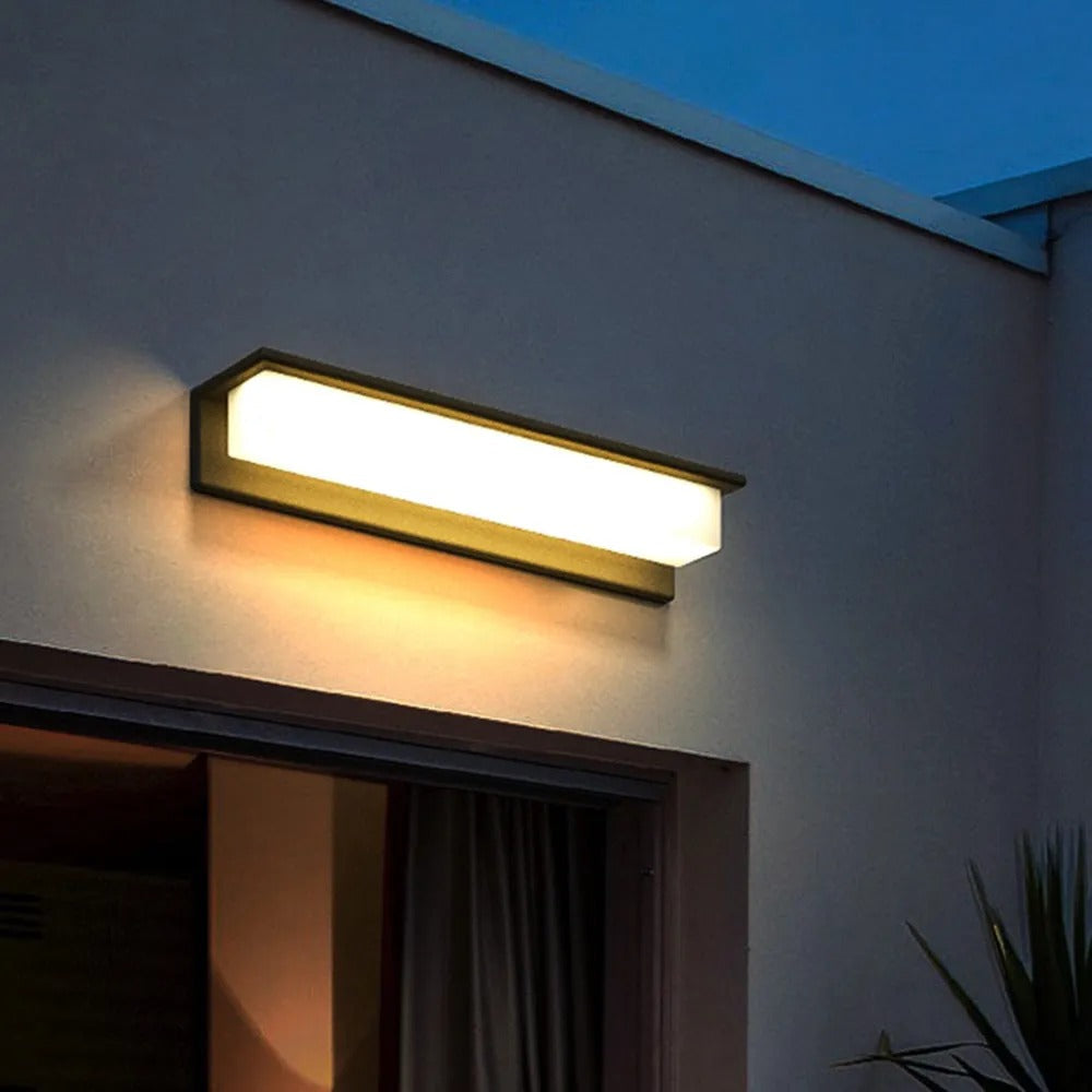 Ray Modern Rectangular Metal Acrylic Outdoor Solar Wall Lamp - Lamp Outdoor