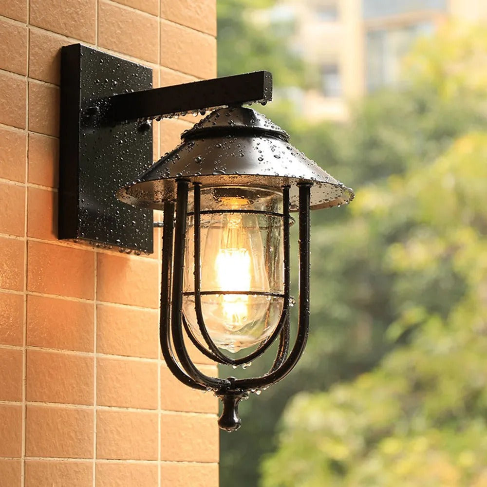 Epoch Vintage Lantern Shaped Metal Outdoor Wall Lamp - Lamp Outdoor
