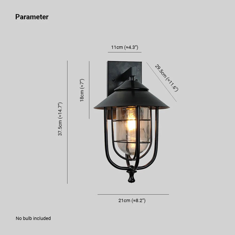 Epoch Vintage Lantern Shaped Metal Outdoor Wall Lamp - Lamp Outdoor