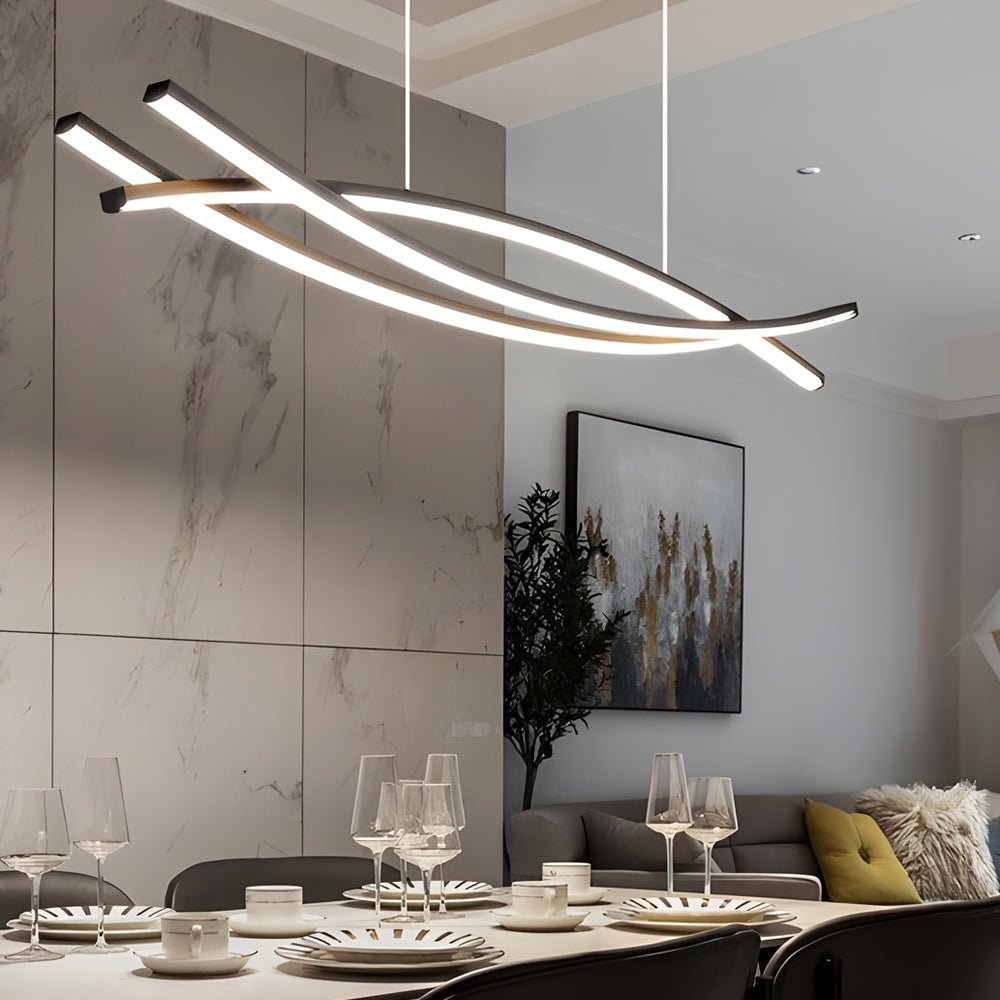 Long Lines LED Dimmable Chandelier Dining Room Light Fixtures - Lamp Outdoor