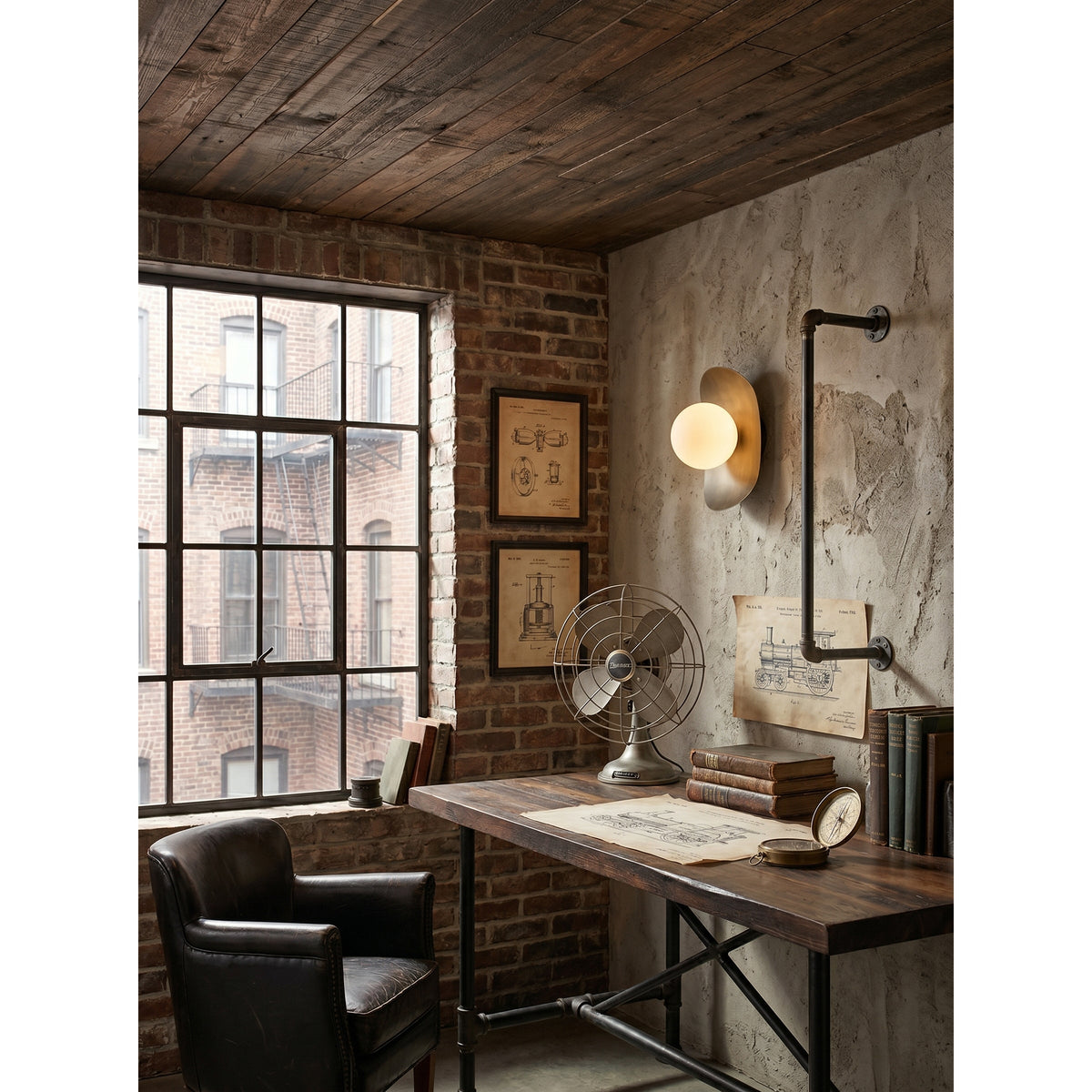Nozen Brass Indoor Wall Light