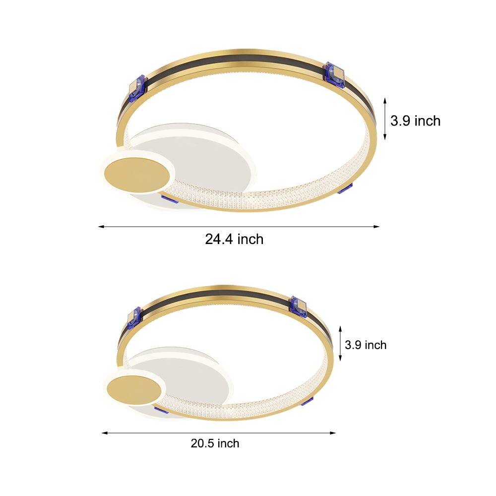 Ring Round Three Step Dimming Creative Modern LED Ceiling Light Fixture - Lamp Outdoor