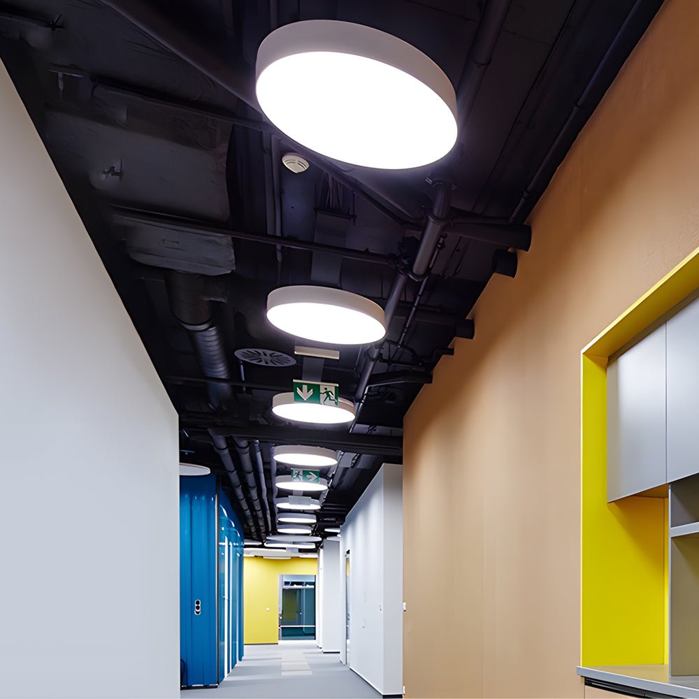 Round Pendant LED Office Lighting Modern Suspended Luminaires for Workspace - Lamp Outdoor