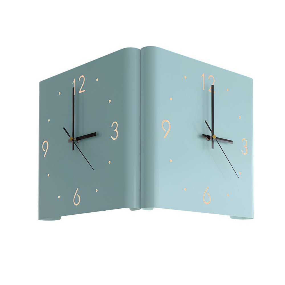 Square Metal Silent Backlit LED Corner Wall Clock Modern Wall Decor - Lamp Outdoor