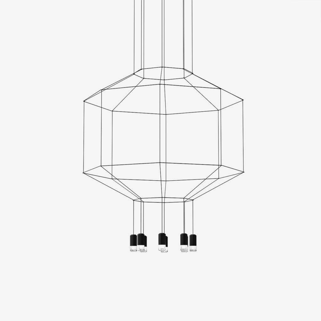 Elaalora Pendant Lamp Geometric Wire Black LED