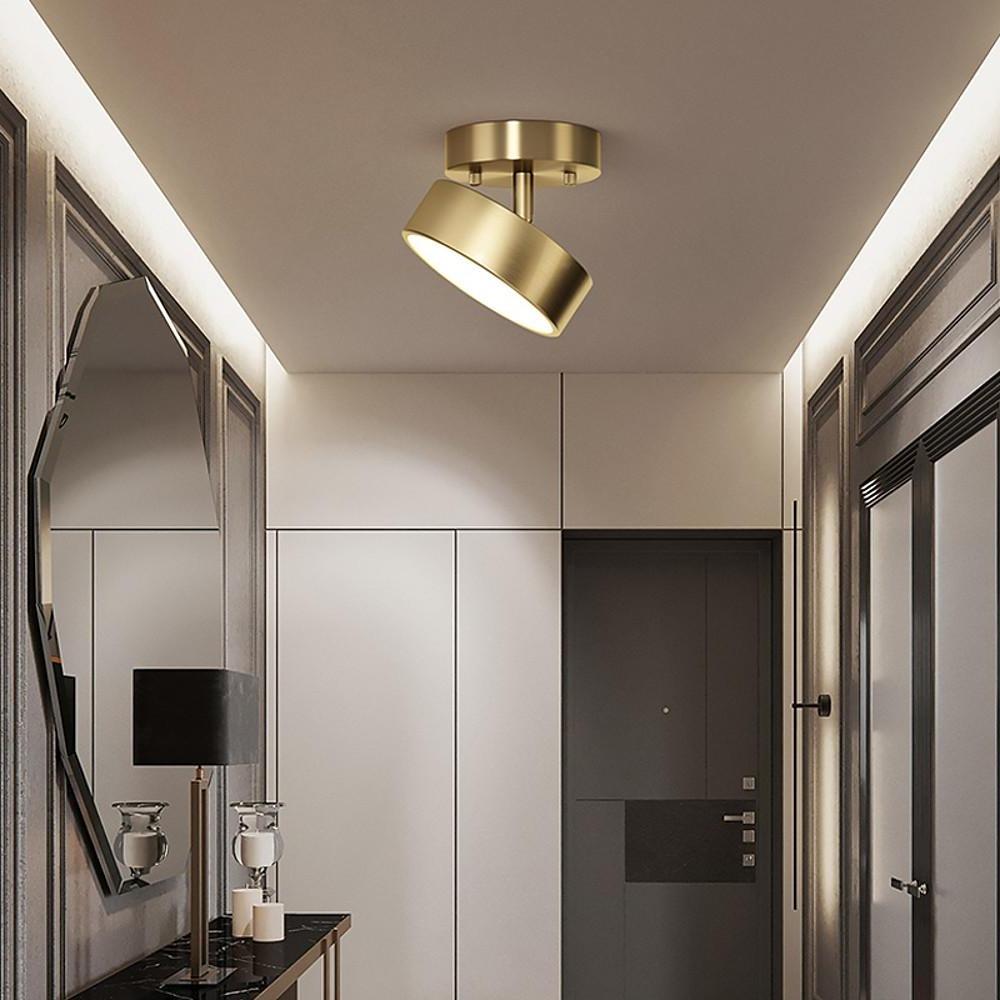 Circular Electroplated Copper LED Nordic Adjustable Ceiling Lights Flush Mount Lighting - Lamp Outdoor